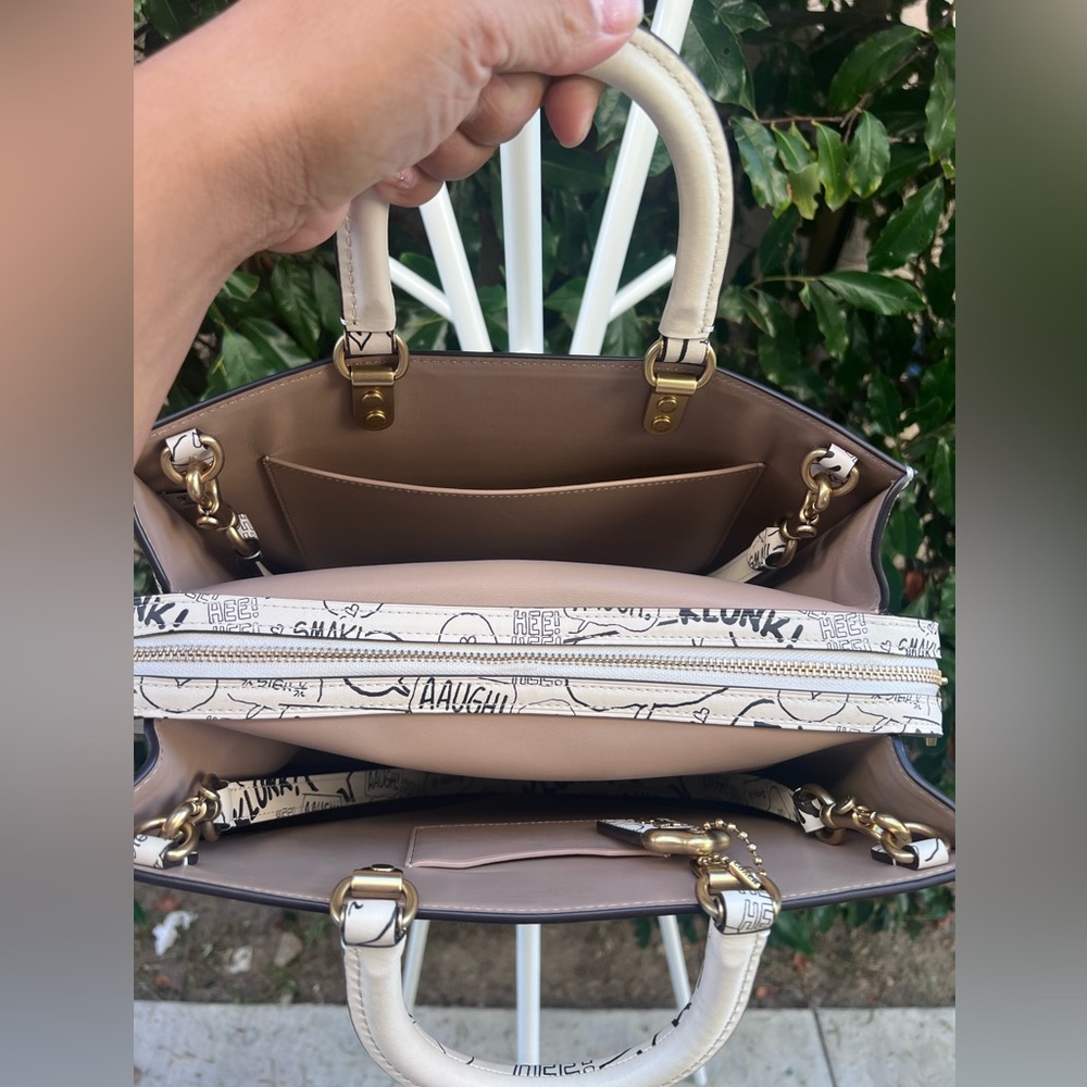 Coach NWT X Peanuts Rogue Bag With Newspaper Print/ Comic - Picture 7 of 15